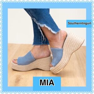 NEW  MIA “Palma“ LIMITED EDITION- REAL Suede Wedge Platform Sandals Espadrilles